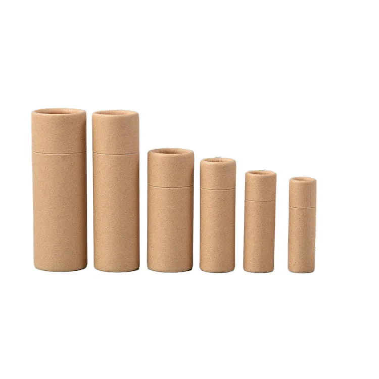 Eco-friendly 1.0 OZ,1.5 OZ,2.0OZ,2.5OZ Empty Paper Lipstick Tube Lip Balm Oil Proof ,Biodegradable Kraft Push Up Tube