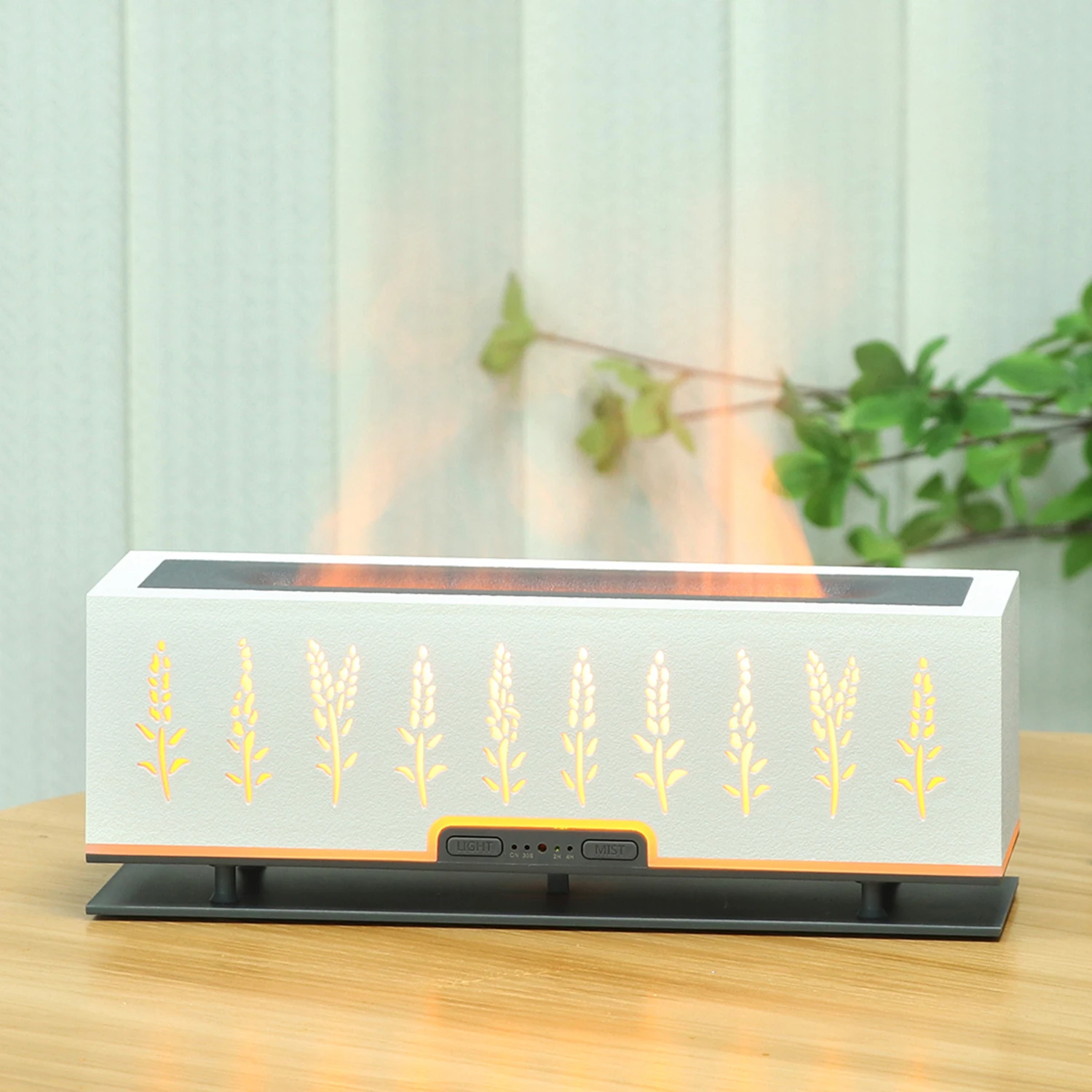 Wholesale 2023 New Top Sale Simulation Flame Electronic Air Humidifier Essential Oil  Wood Grain Aroma Diffuser For Home