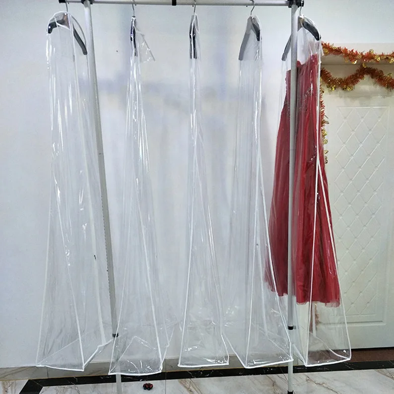 Hot Sale Clear PVC Waterproof Dustproof Bridal Cover Bag Wedding Dress Garment Bag
