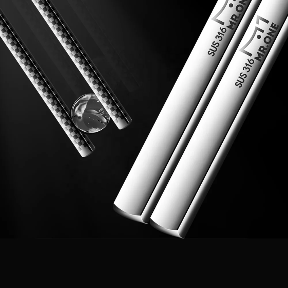 Hot Wholesale 316 Stainless Steel Reusable Chopsticks 10 pairs chinese steel chopstick for home kitchen