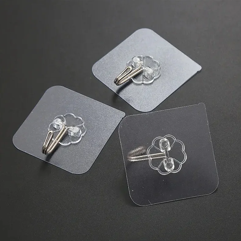 Manufacturers Wholesale Load Bearing Hook Traceless Perforation Free Acrylic Hook Strong Door After Plastic Transparent Hook