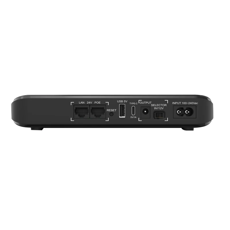 SKE Mini DC UPS 20000mAh LiFePO4 5000mAh*4pcs DC Output 5V 9V 12V POE 24Vdc Mini UPS 18W with Type-C for WiFi Route