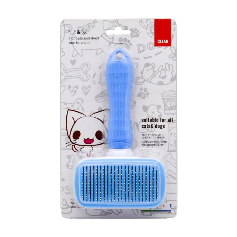 Wholesale Self Cleaning Multifunctional Pet Hair Tick Remover LOGO customization Cat Grooming Brush Dog Massage Shedding Remover
