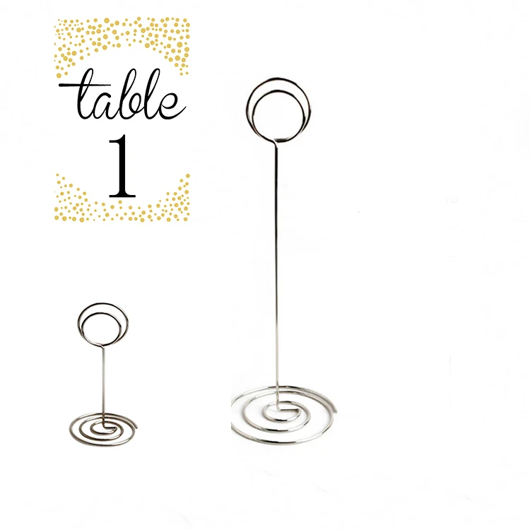 Silver Table Number Holder Stand Place Card Holder for Wedding Party Office Paper Memo Menu Note Clips