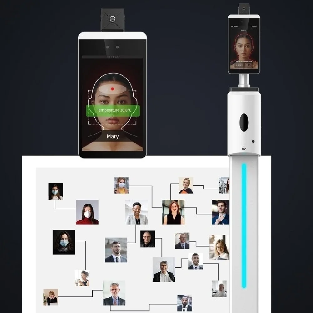 LIEN Non-contact Face Recognition Access Control Attendance Displays Software In Stock