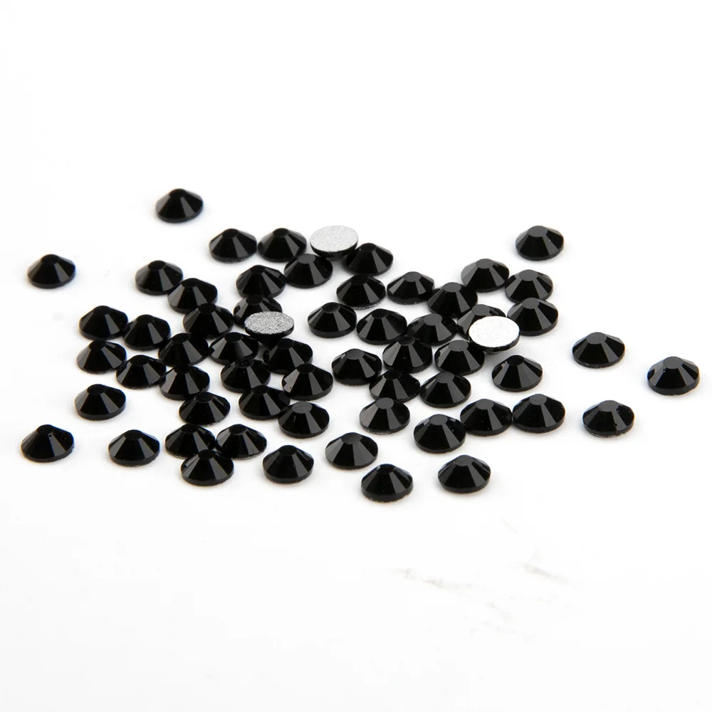 Стразы SS20 без горячей фиксации, лучшее качество, черные Стразы для ногтей