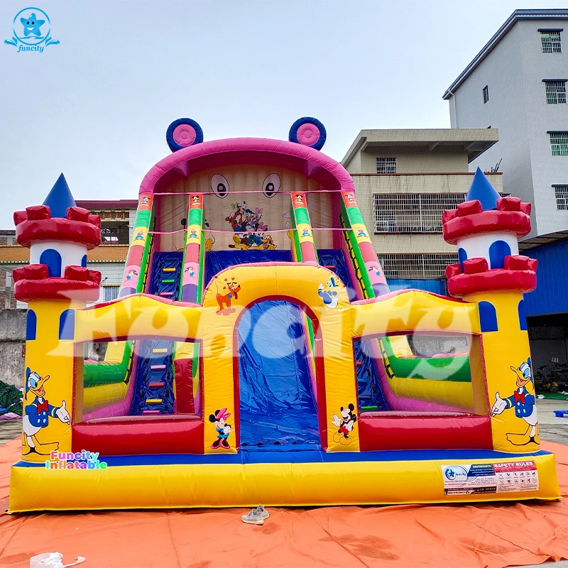 Outdoor Commercial Giant Inflatable Waterslide Animal Theme Inflatable  Mouse Slide For Sale