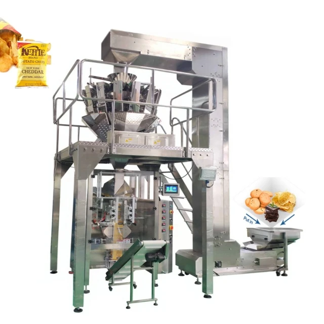 Multifunction vertical machine for packing potato chips