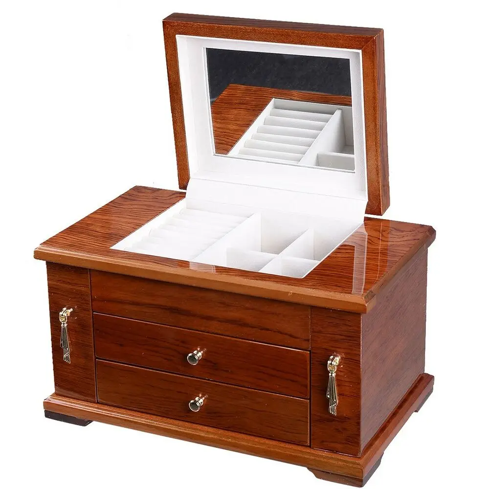 Wholesale High-End Custom Walnut Jade Wooden Organizer Jewelry Gift Storage Box Earring Display