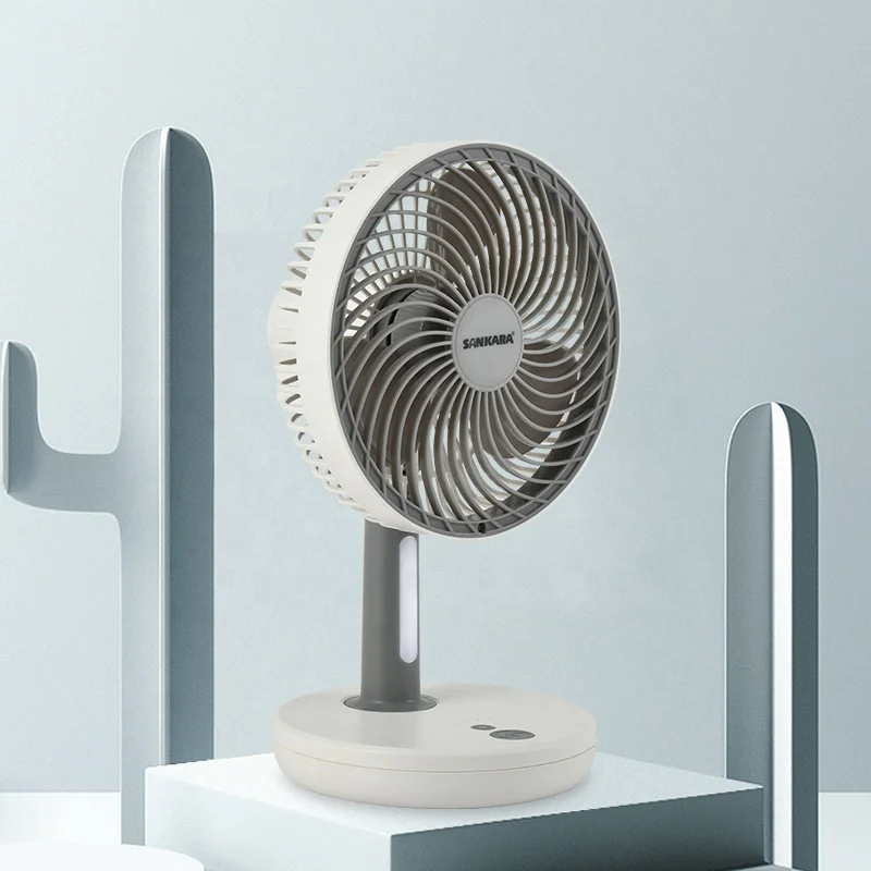 6-inch Desktop Wireless Automatic shaking Rechargeable Mini USB Laptop with lights Adjustable Mini Tower Table Fan