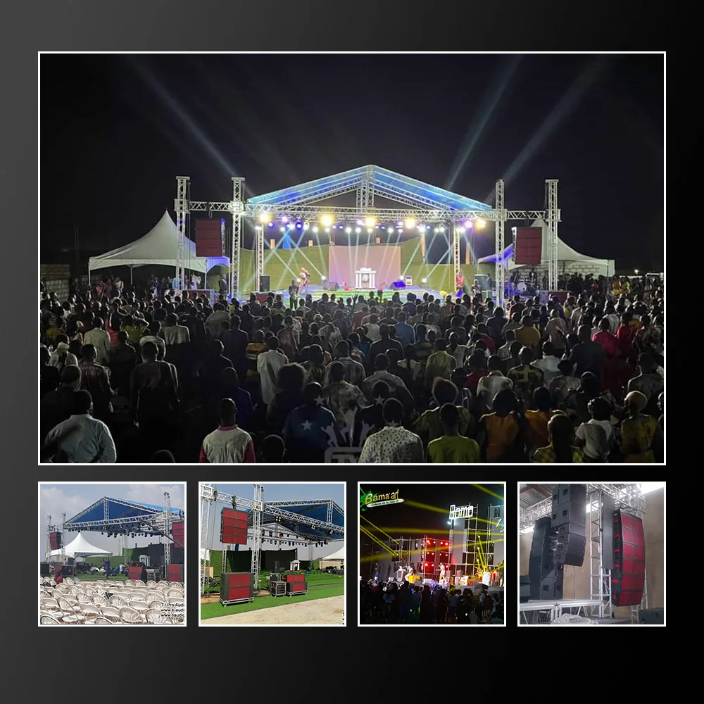 T.I Pro Audio portable passive wedding line array speaker 12 inch double 3 way sound system equipment