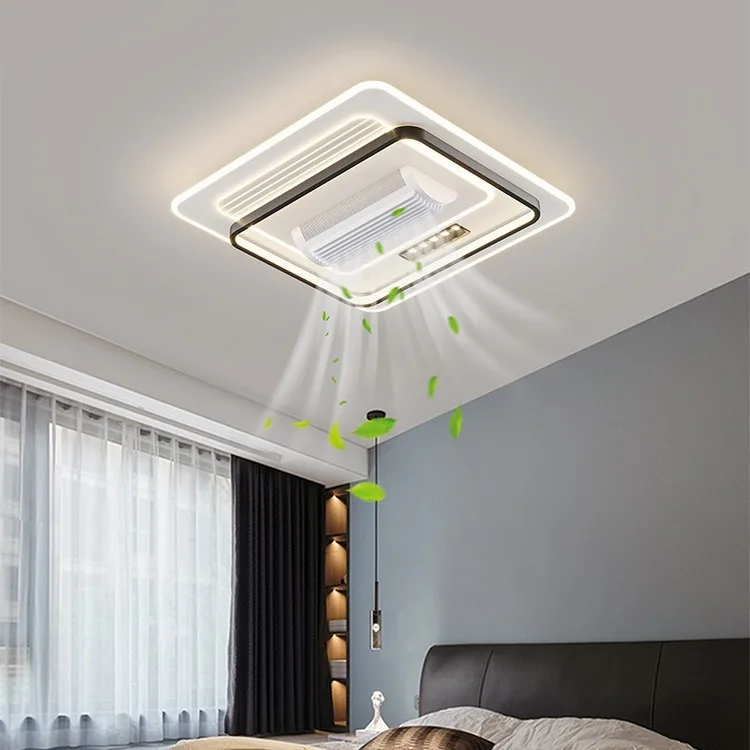 Zhongshan full spectrum spotlight integrated ceiling bladeless fan lamp six speed wind mute whole room fan light
