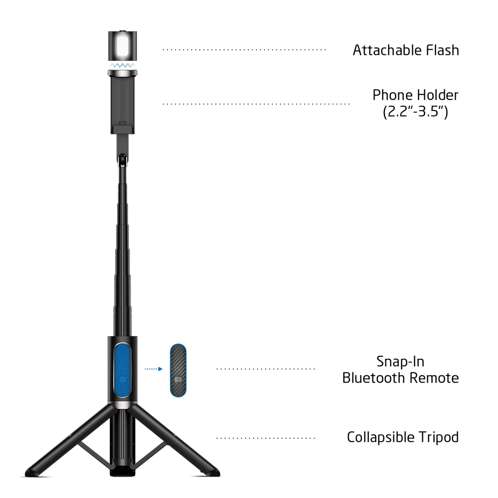 
ESR Tripod 3 in 1 wireless with remote controller fill light selfie stick for smartphone mobile phone 