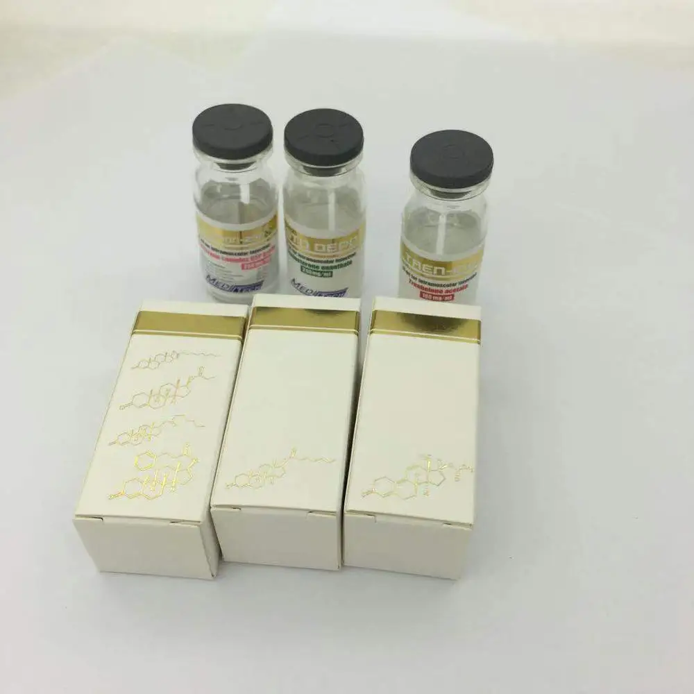 Custom brand printed 10ml hologram vial label and boxes with gold hot stamping