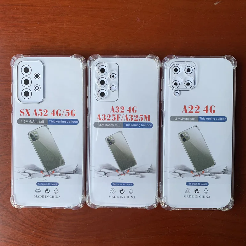 1.5 mm thickness Clear Soft TPU corner bumper transparent shockproof phone case for Samsung S22