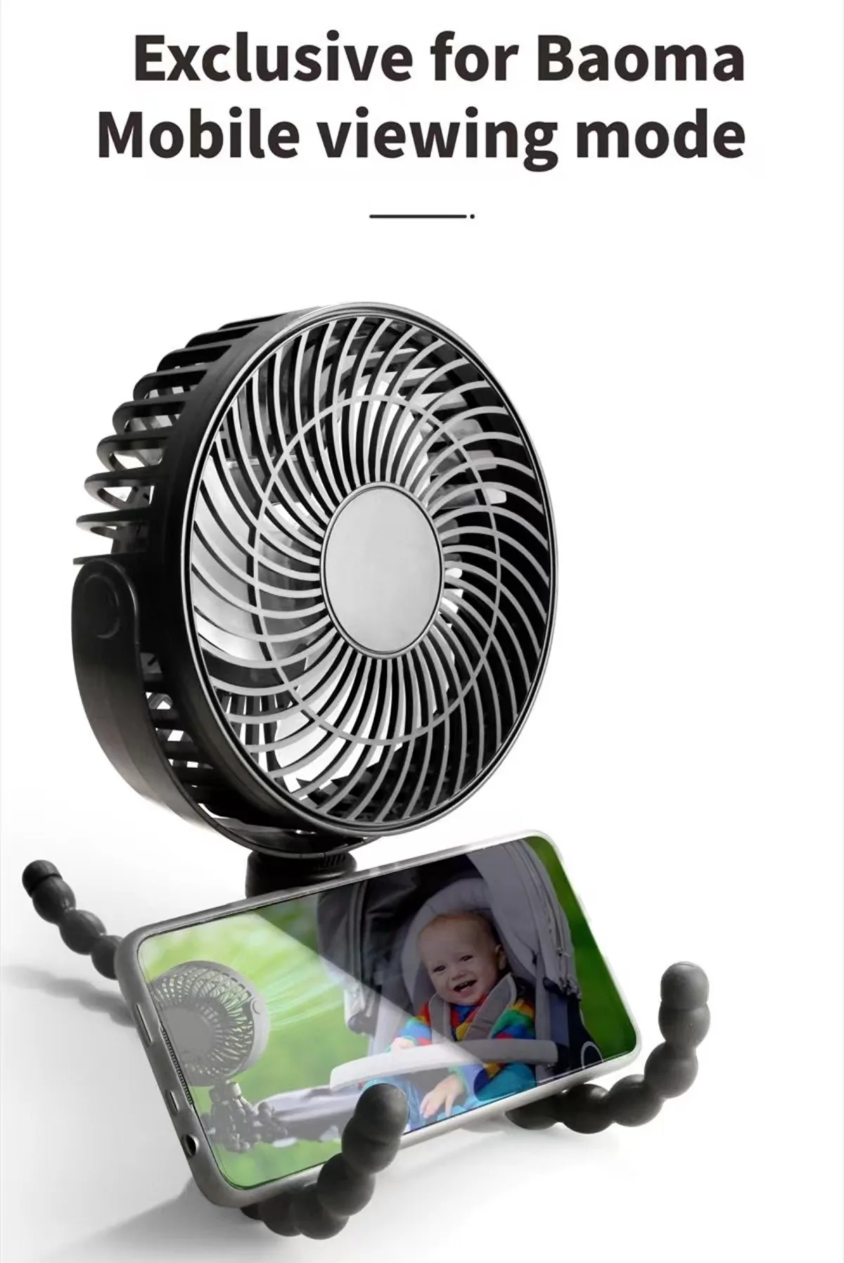 Cooling Camping Flexible Tripod Desktop Octopus Stand Clip Fan Usb-C Rechargeable Battery Handheld Mini For Baby Stroller Fan Cl