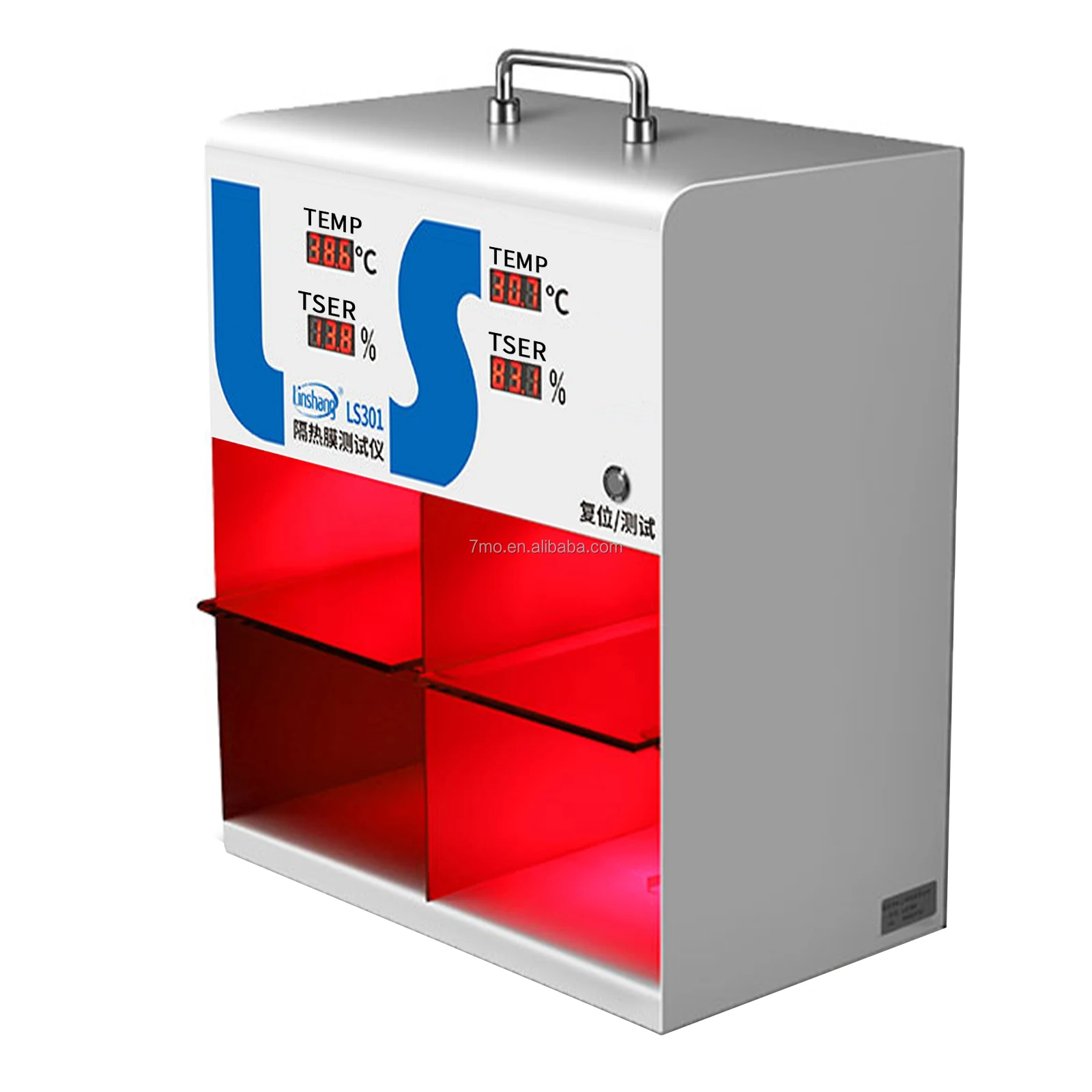 7mo LS301 LS300 Thermal Shielding Glass Solar Film Temperature Meter with IR Heat Insulation Property Demonstration