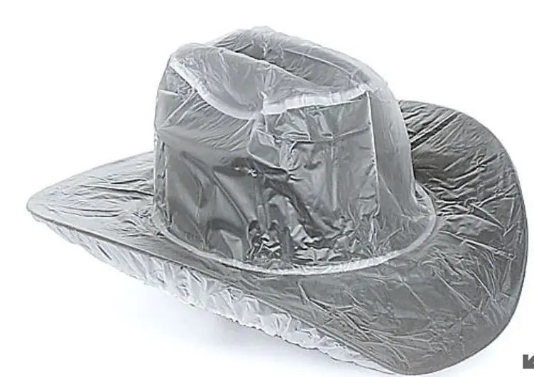 Factory direct sales European and American African hot selling cowboy hat rain cover PVC rain hat top hat rain cover