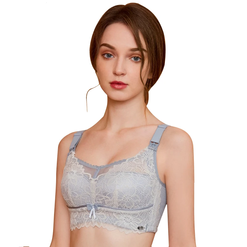 Plus Size Big breasts underwear thin latex no steel ring nursing bra maternity bras cotton wireless bra