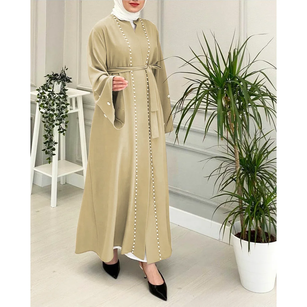 Wholesale Boutique Islamic Style Printed Loose Abaya Dress dubai india & pakistan  MusiIm Elegant Ladies Robe Dress