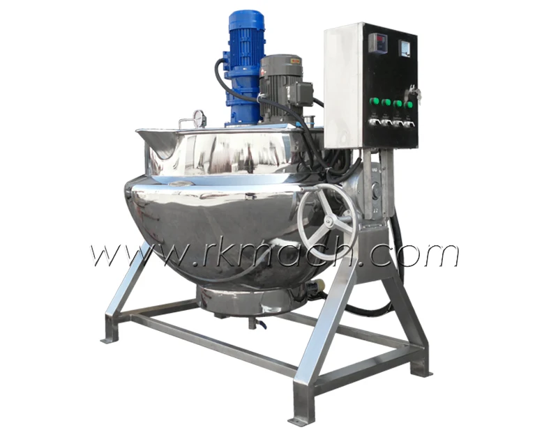 300 Liter fruit jam cooking kettle with high shear mixer