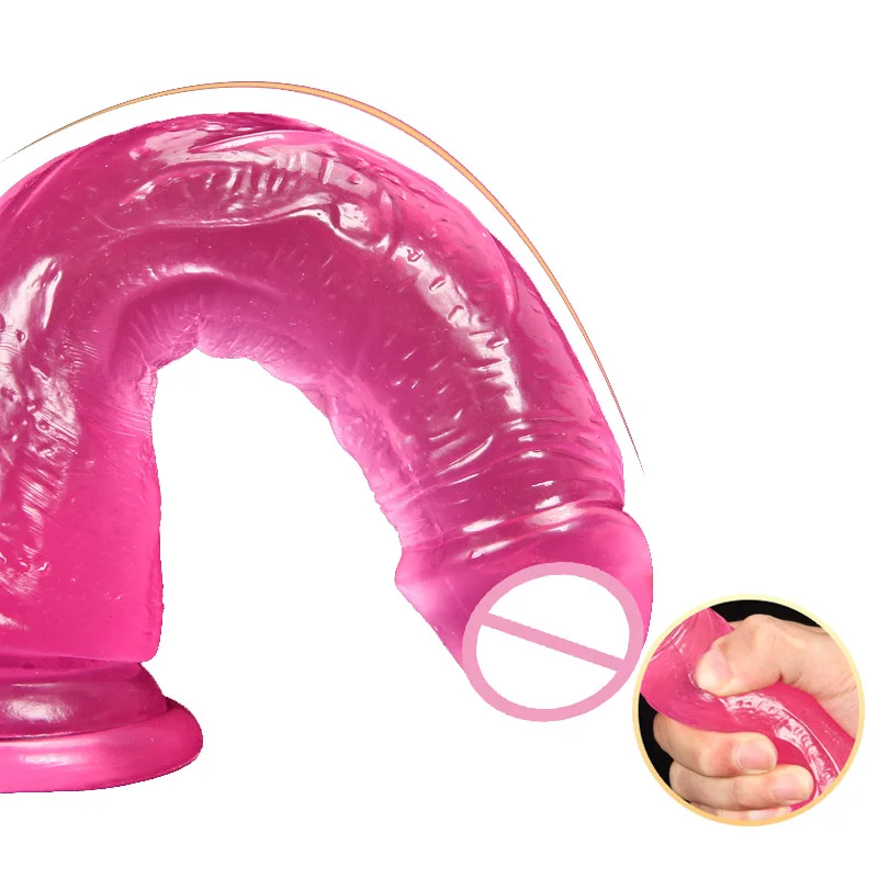 Cheap price 8-inch realistic multiple colors crystal dildo