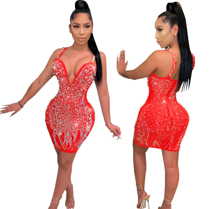 Stock Ready for Ship Fashion Women Party Clothing Evening Night Cub  Wear Sexy Party  Dress