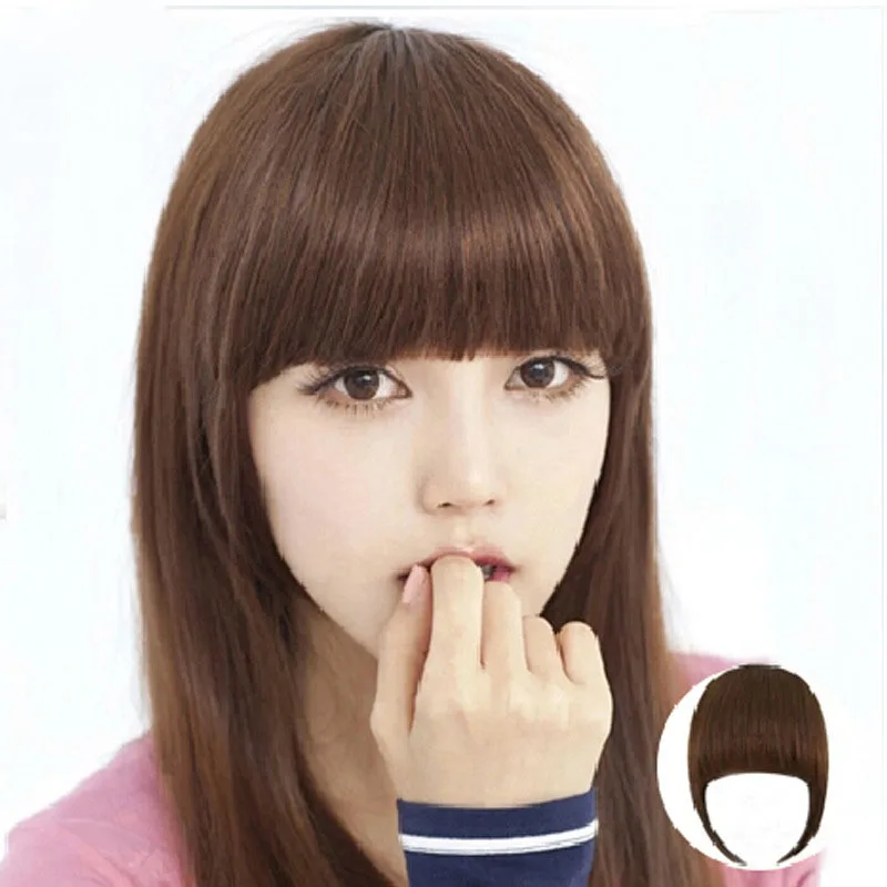 Wig Piece Bangs Extension Seamless Human Hair Bangs Princess Hair Accessories