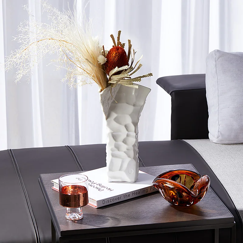 Modern Simple Creative Home Living Room Table Decor Amber Glass Cigar Portable Ashtray