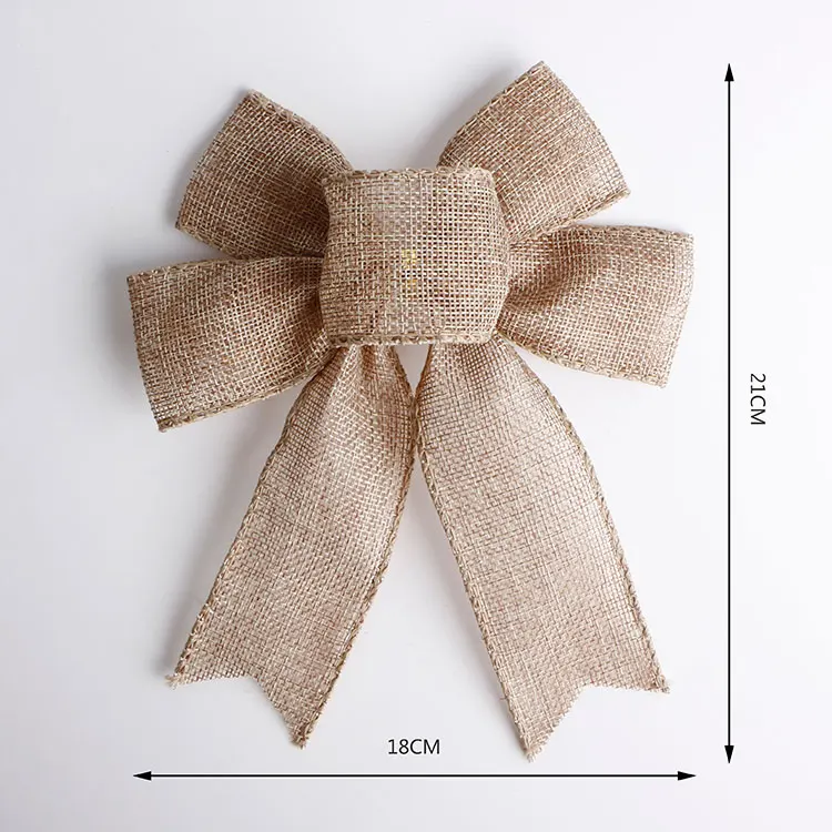 MSD Factory Wholesale Wired Jute Burlap Ribbon Bow Holiday Bow Christmas Bow For Decoration