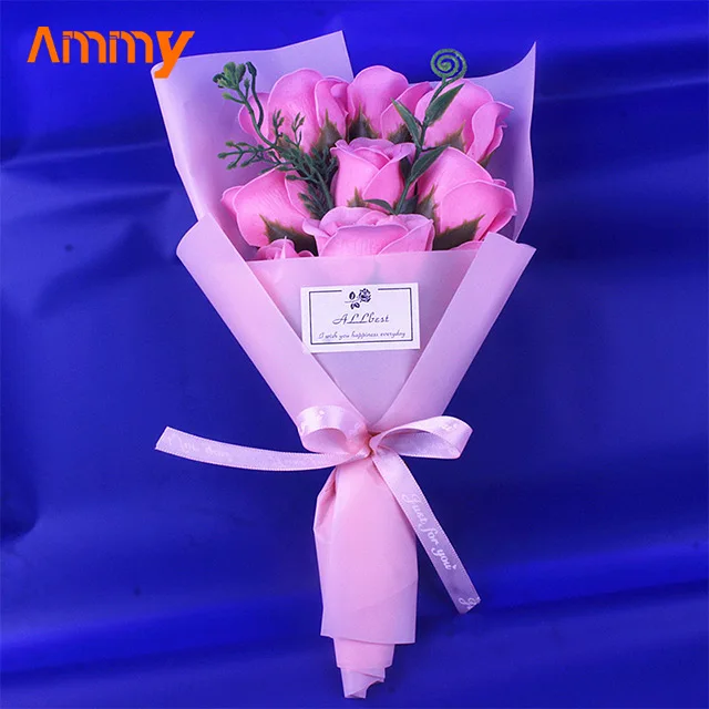 Ammy valentines day gift 9 Soap flower simulation bouquet gift for mothers day gifts artificial flowers bouquet