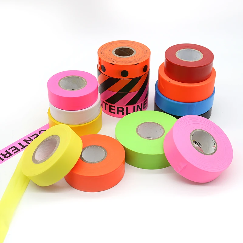 PVC fluorescent non-adhesive survey flagging tape