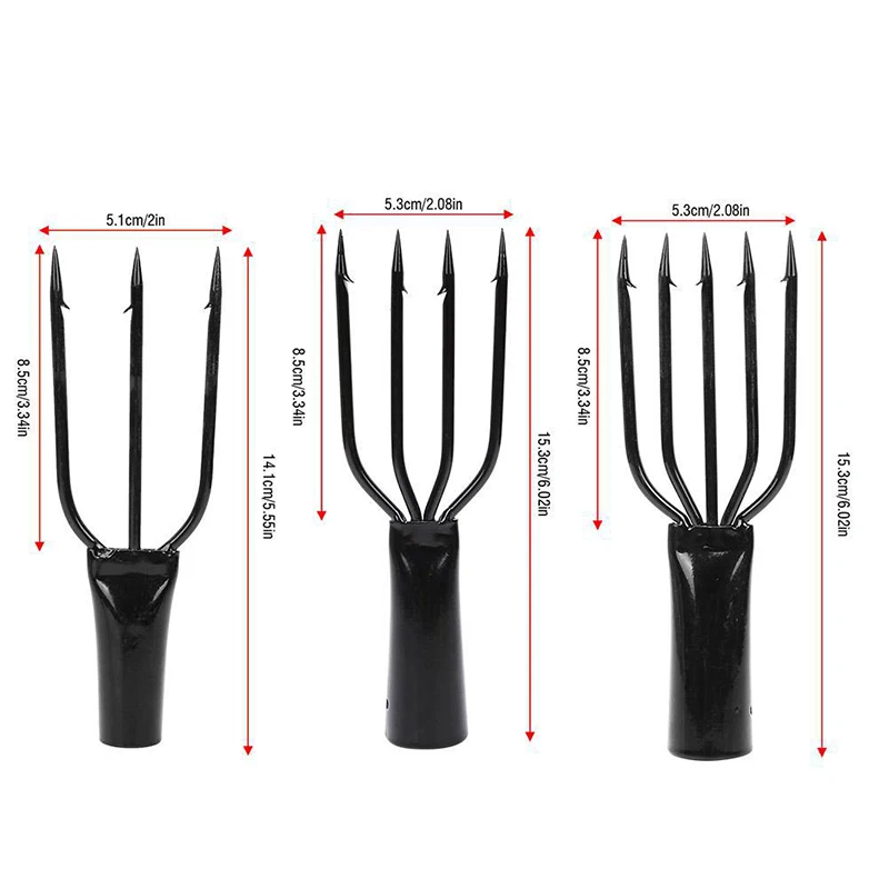 Stainless Steel 5 Prong Tine Fishing Gaff Fish Spear for Hunting Fish Frog in Pond River Lake