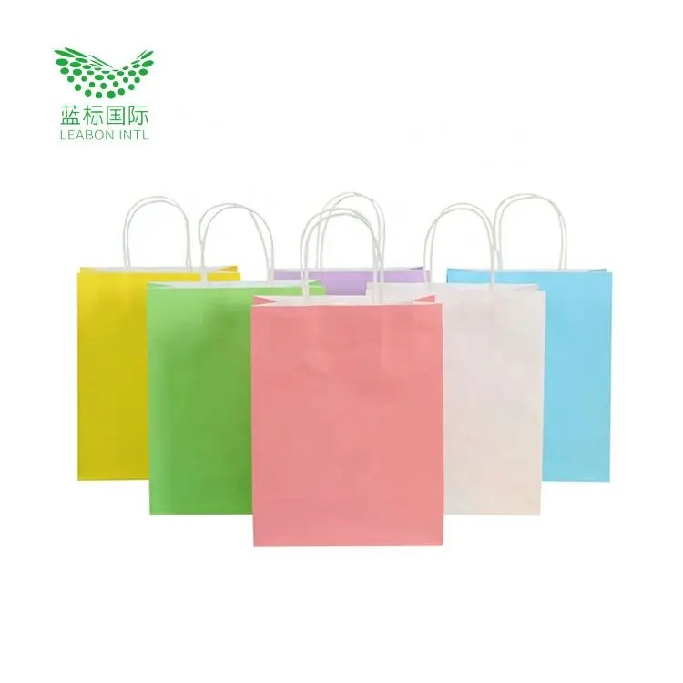 Custom Restaurant Food Delivery Take Out Packaging Bag Design Your Own Logo Flat Handle Takeaway Carry Brown Kraft Paper Bag