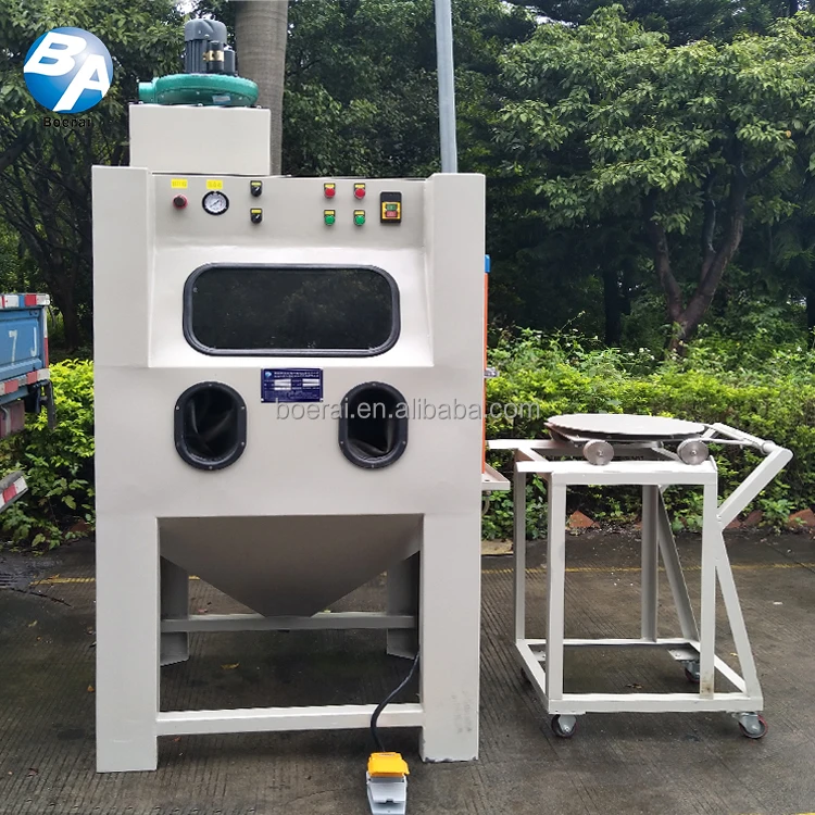 Motorcycle parts and heavy machinery parts sandblast cleaning, Vapour blasting machine