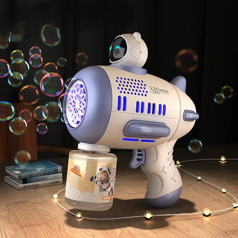 12 Holes Bubble Machine Guns Batteries Or Usb Charging Aircraft Bubble Blower Machine Plastic Bubble Gun for Kids