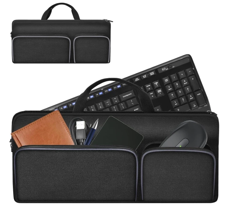 BSCI Factory Customized Travel Case Keyboards Carrying Storage Holder with Pocket for Logitech Mouse and USB Receiver