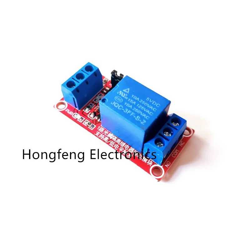 One 12V relay module with optocoupler isolation supports high and low level triggering. One relay expansion board