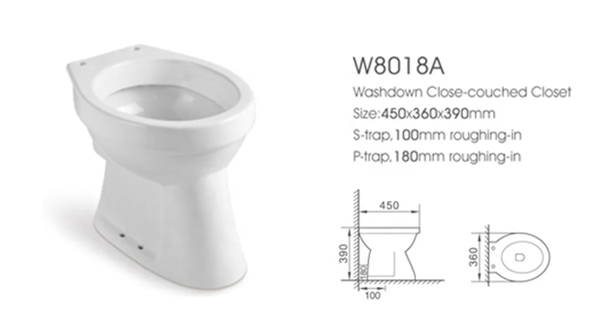 Cheap Wc Toilet Bowl without Tank Manual Flush Toilet Bowl Modern Two Piece Ceramic Hotel Toilet P-trap Price in China L/C or TT