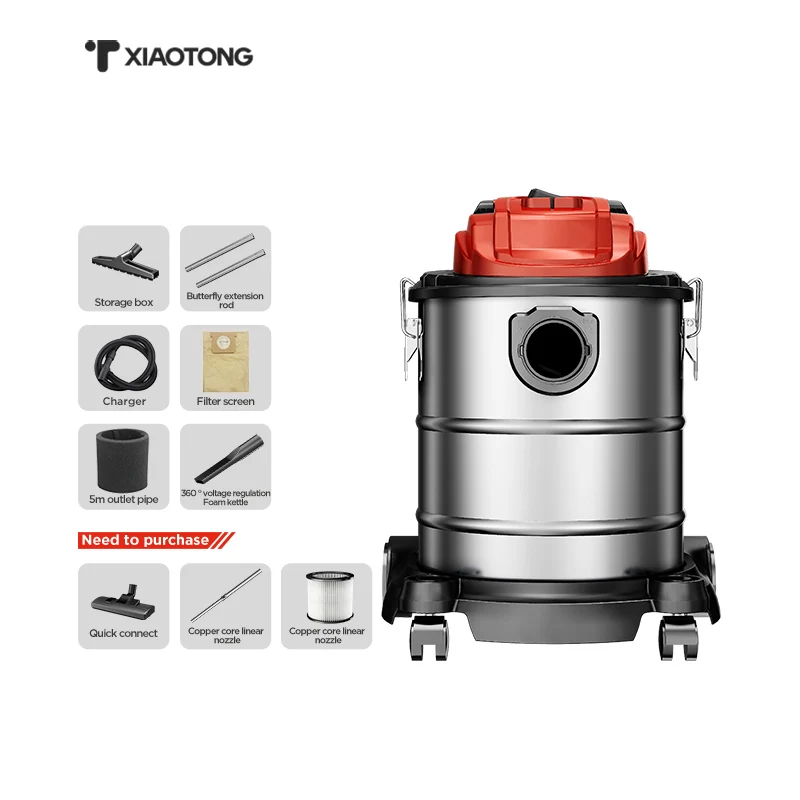 Top Sales Dry Wet Vacuum Cleaner Stainless Steel Pet Grooming Vacuum Cleaner 20L Road Vacuum Cleaner Trade