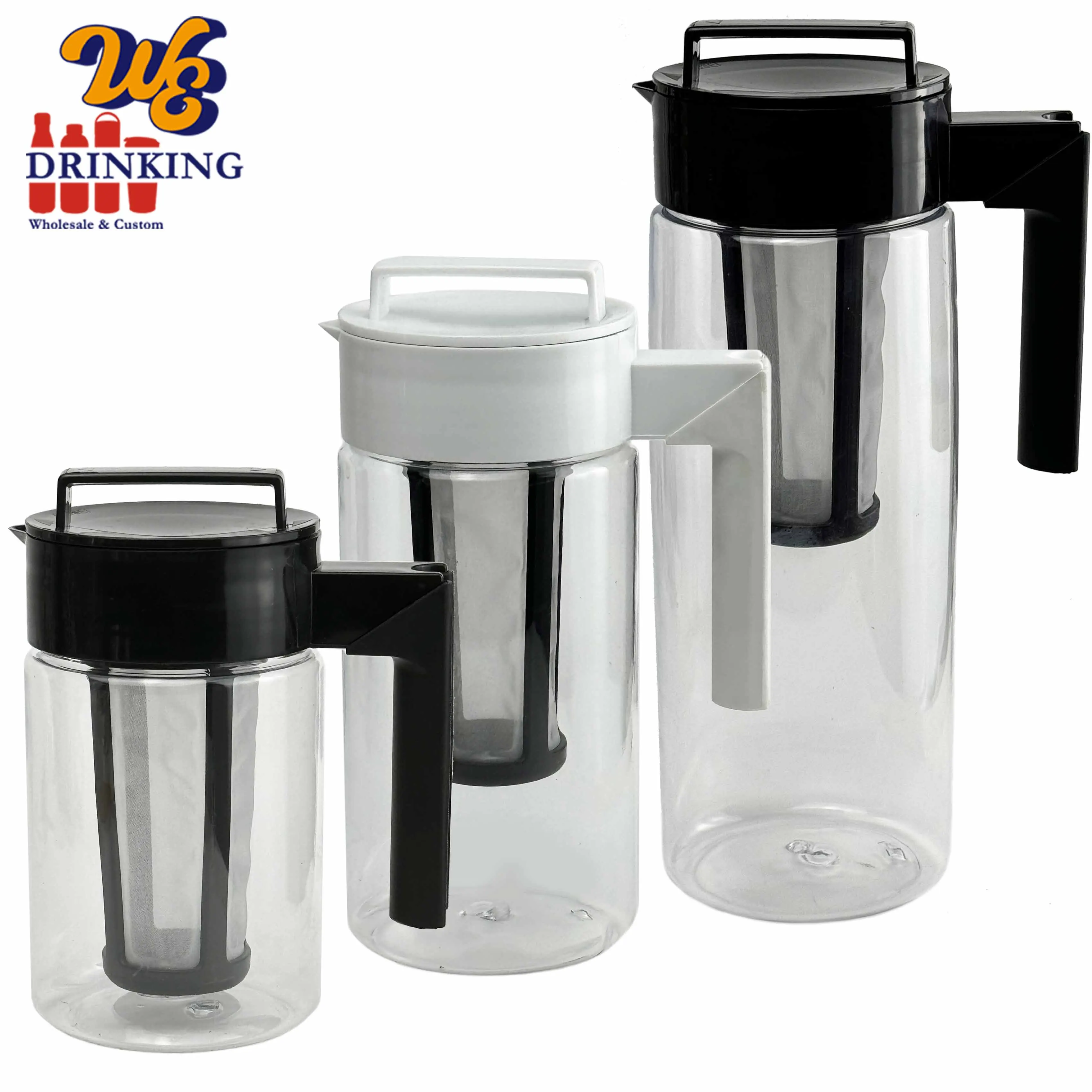 Customized Plastic Tritan Cold Brew Coffee Maker with Lid and Handle