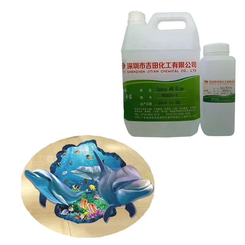 
3D epoxy floor paint China factory wholesale two-component adhesive hard 3D floor paint for floor coating epoxy resin 