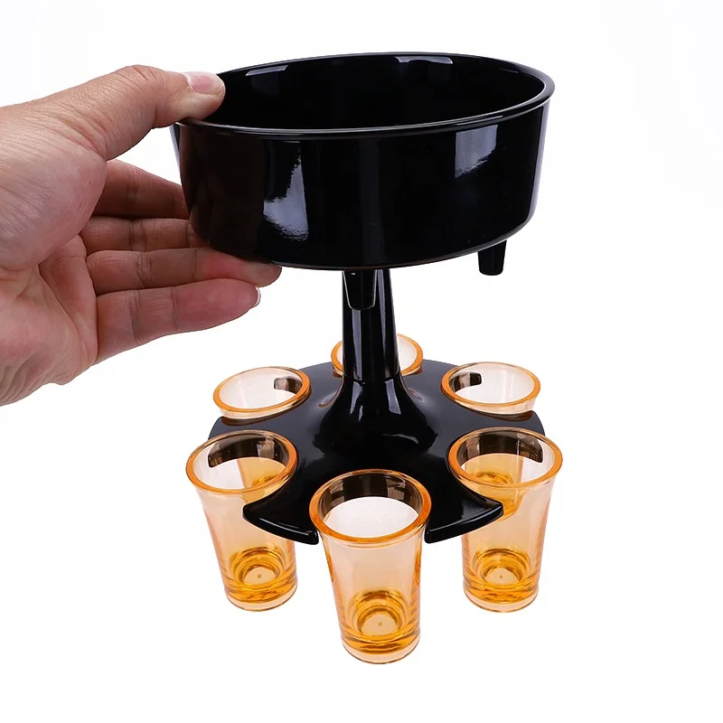
Custom Logo Plastic Shot Bottle Liquor Beer 6 Shot Glass Drink Dispensers 