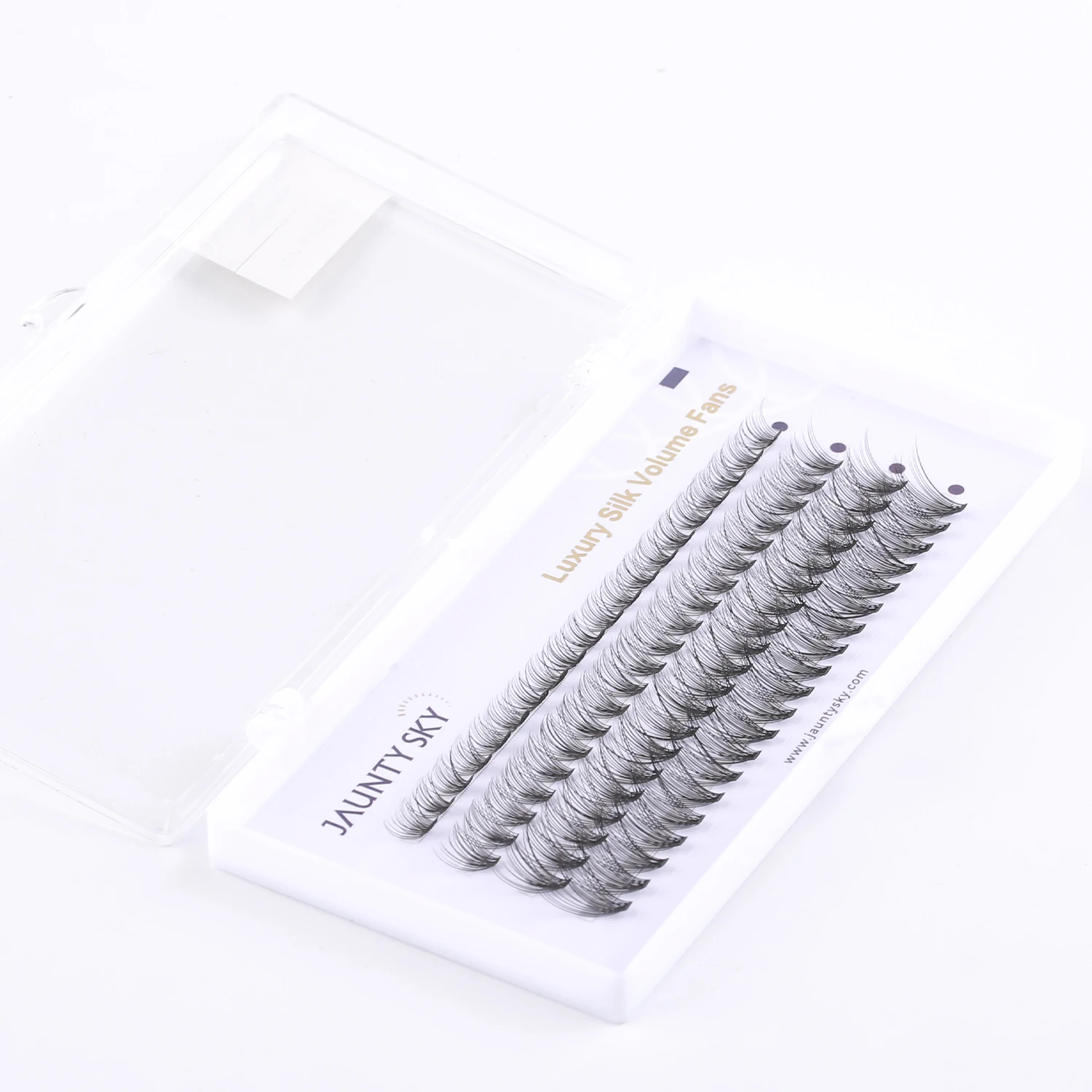 Jaunty Sky Heat Bonded Cluster Lashes Melt Flare DIY Eyelashes 10D 20D 30D 40D Hand Made Synthetic DIY Eyelash Extension Kit