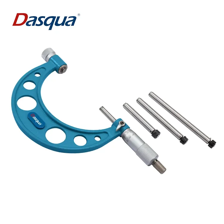 DASQUA  High Quality 200-300mm 0.01 Graduation Outside Micrometer Interchangeable Anvils External Micrometer Metrology