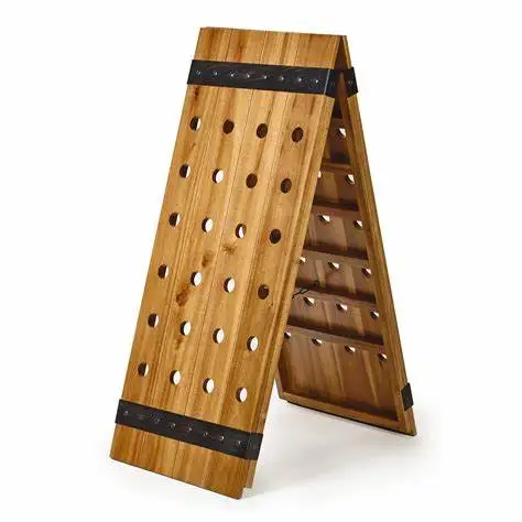  High Selling Luxury Barrel Wine Rack For Supermaket With Light Holer
