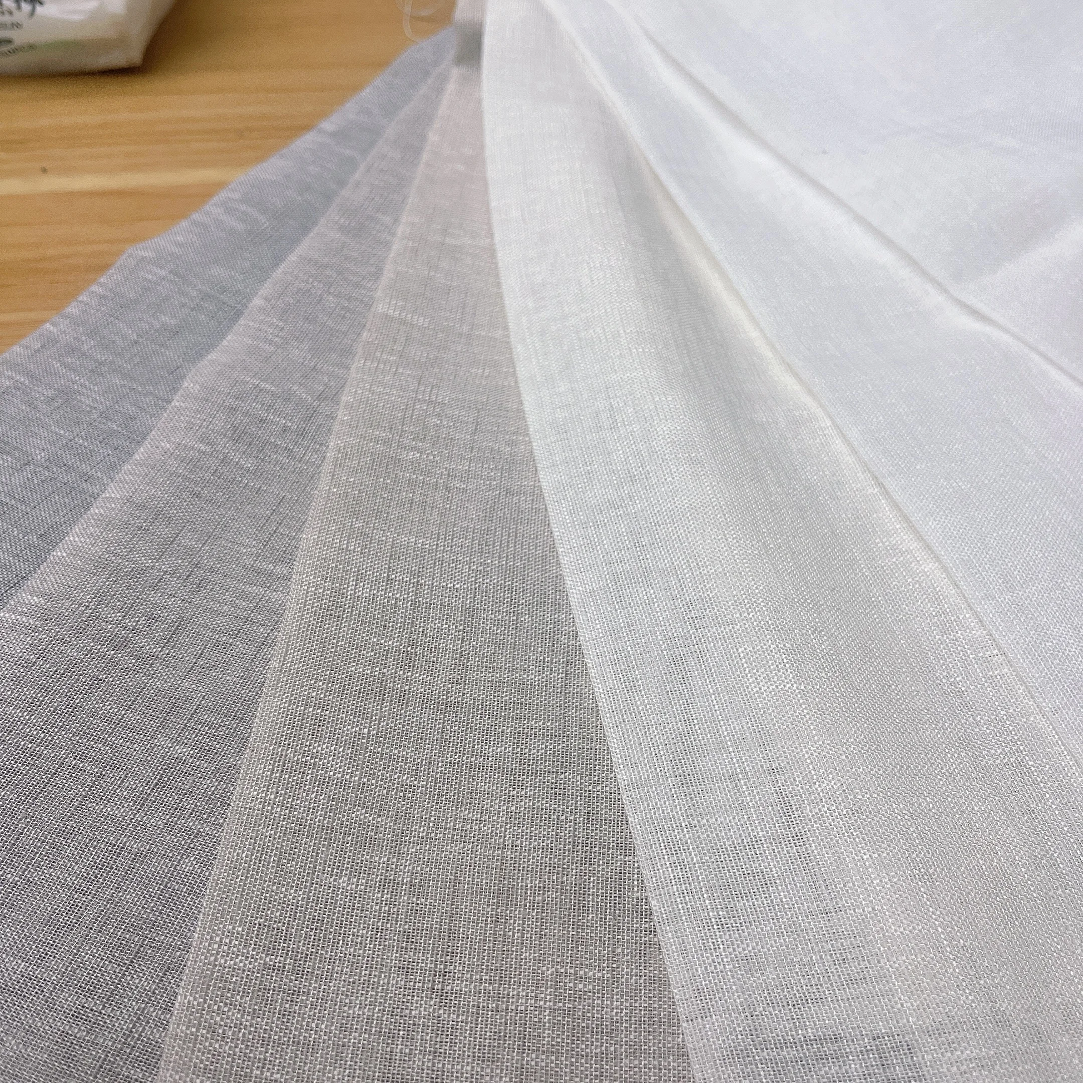 CC-254 Voile Linen Fabric Linen Curtain Fabric Linen Polyester Fabrics for Curtain For The Living Room