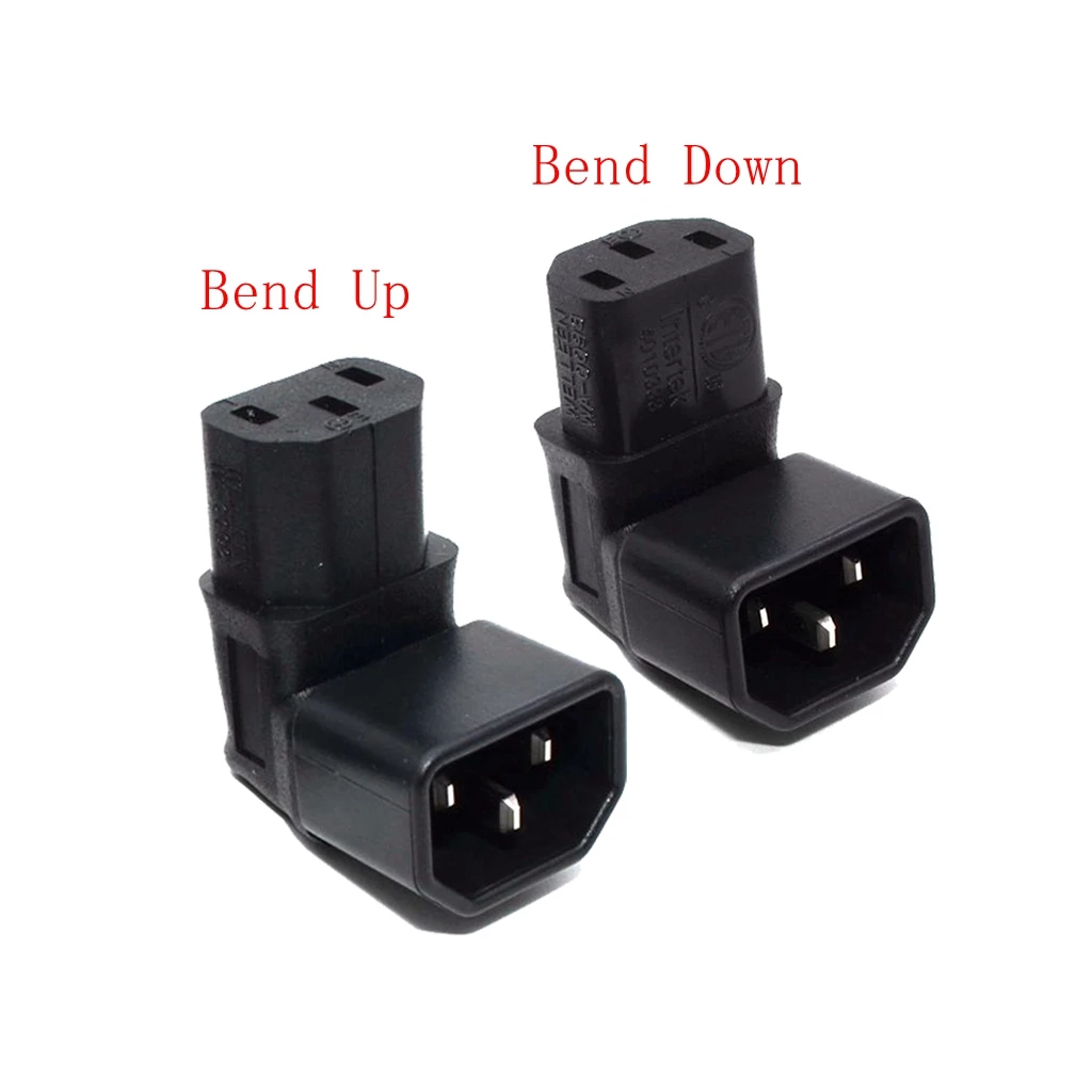 IEC Male C14 to Down Right Angled 90 Degrdd IEC Female C13 Power Extension Adapter for computer monitor FOB Reference Price:Get