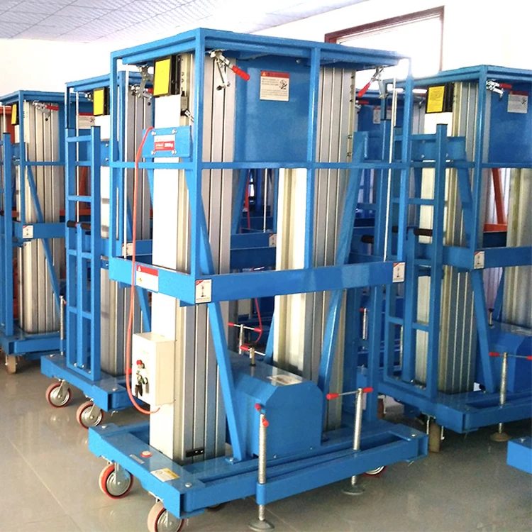 Portable Vertical Hydraulic Ladder Aluminum Alloy 4-24m Single Double Mast Electric Man Lift Mast lift Small Lift