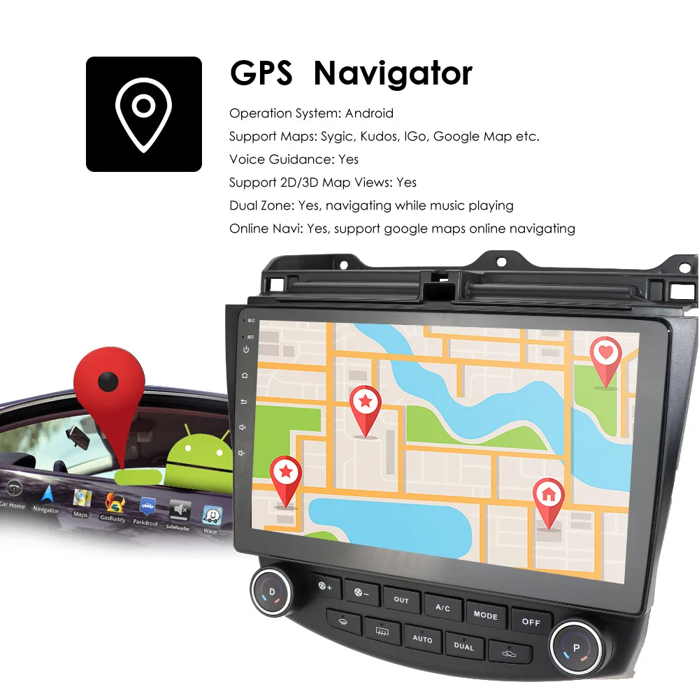 YHT 8core Multimedia Car DVD Player For Honda Accord 7 2003 2004 2005 2006 2007 Android 10 WIFI BT GPS Navigation Radio